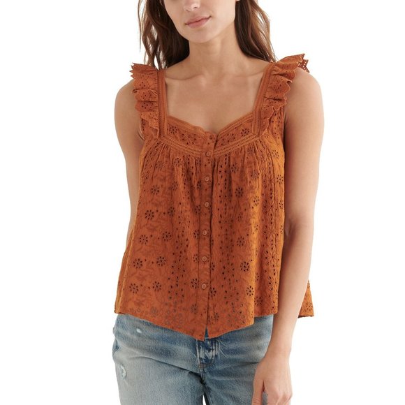 Lucky Brand Tops - Lucky Brand Embroidered Tank - Glazed Ginger